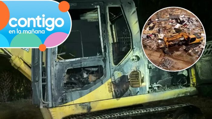 Queman retroexcavadora para evitar desalojo de megatoma en San Antonio: Operadores temieron por su vida