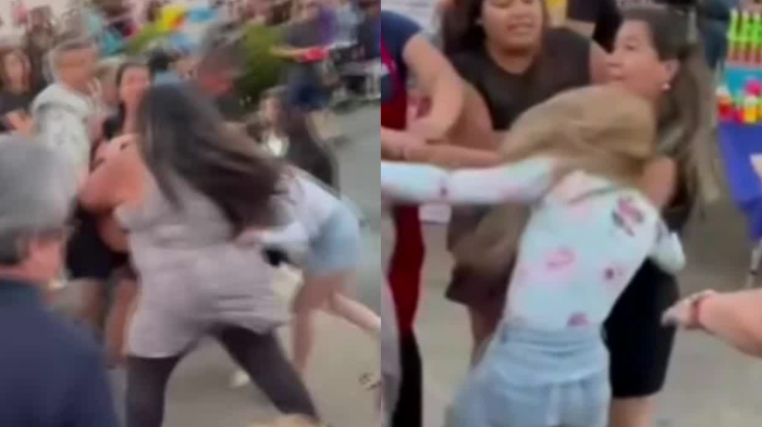 VIDEO | Un charchazo y tironeo de pelo: Comerciantes ambulantes golpean a turistas en Villarrica