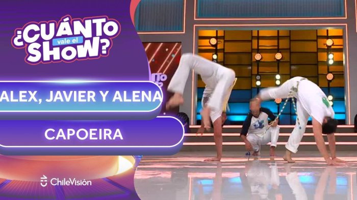 El arte del baile: Tres amigos mostraron su agilidad y versatilidad con el capoeira