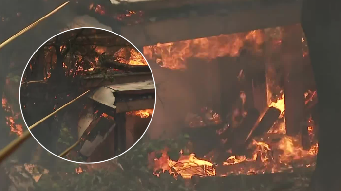 VIDEO | El momento en el que incendio forestal destruye viviendas en el sector Palomares