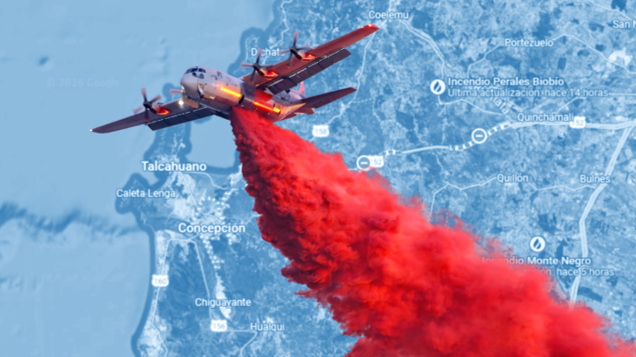 Por qué el “agua roja” de los aviones tanker es clave para frenar los incendios forestales en Chile