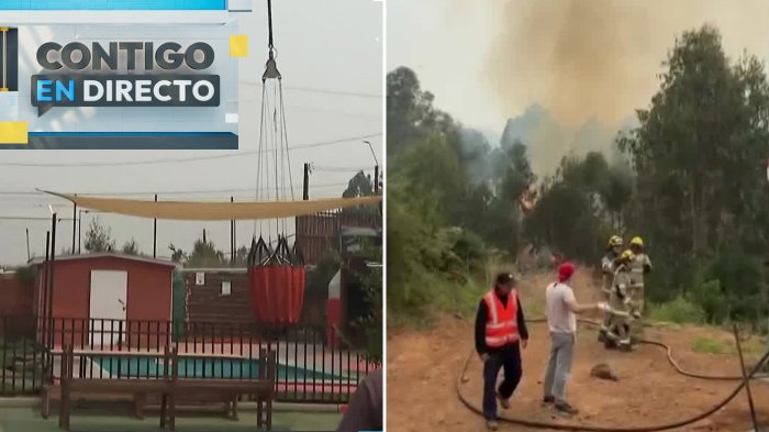 Piloto sacó agua de una piscina: Bomberos combaten foco de incendio en Altos de la Parra