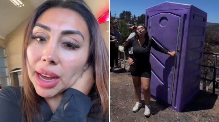 “Sé lo que es pasar necesidades”: El emotivo discurso de Naya Fácil tras entrega de baños químicos en el sur