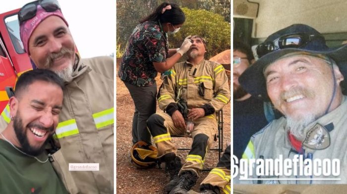 Paul Vásquez fue captado combatiendo incendios en Biobío: Vivió emotivo encuentro con Pastor Rocha