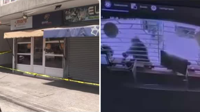 VIDEO | Sujetos intentaron robar casa de cambio en Santiago: Ladrón disparó pero se baleó a sí mismo