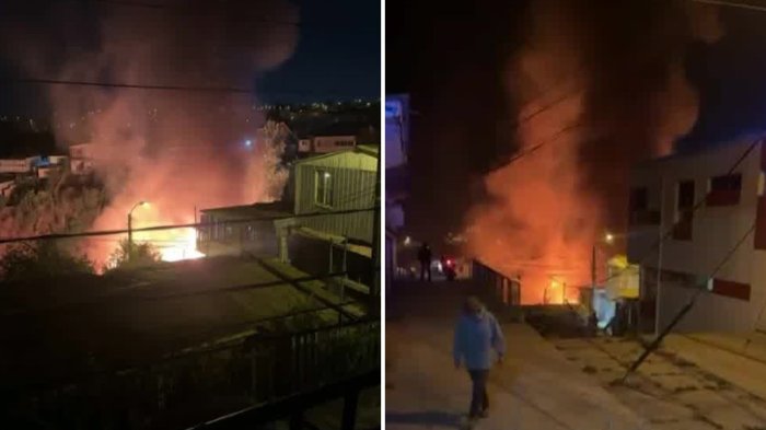Tragedia en Valparaíso: Cuatro personas murieron tras incendio de viviendas en Cerro Los Placeres