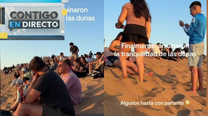 Con parlantes, música y alcohol: Denuncian masivas fiestas en dunas protegidas de Concón