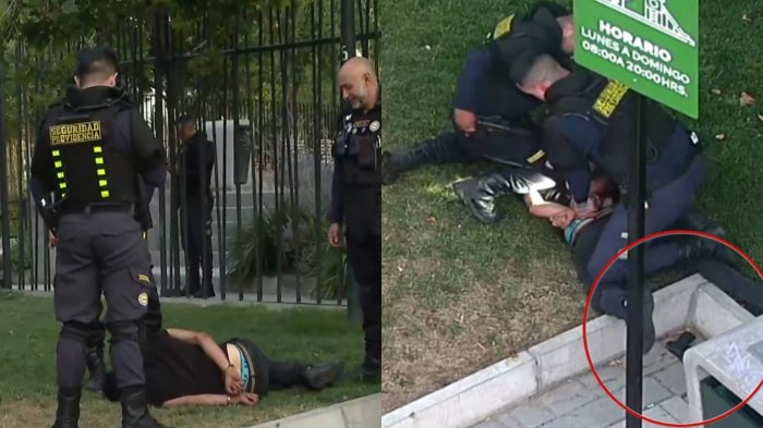 Video | Captan momento exacto de detención de sujeto armado en el Parque Bustamante