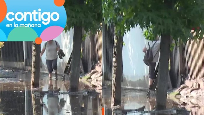 Usaron escaleras para salir de sus casas: Vecinos de Las Condes afectados por consecuencias de aluvión