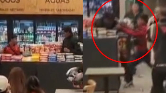 Video | Captan ataque a guardia de servicentro: Sujeto lo agredió con un casco de moto