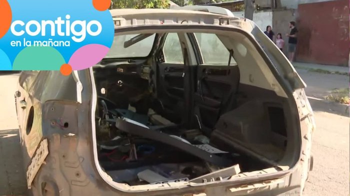 Fue asaltado en Quilicura y encontraron su auto en Renca: Tardaron 12 horas en desmantelarlo por completo