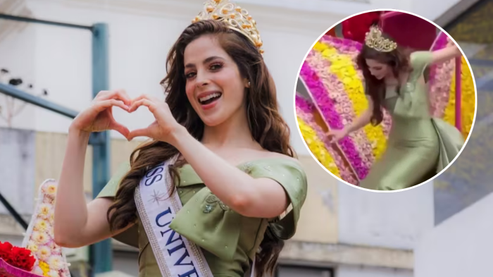 VIDEO | Fátima Bosch, actual Miss Universo 2025, se descompensó repentinamente en pleno desfile en Ecuador