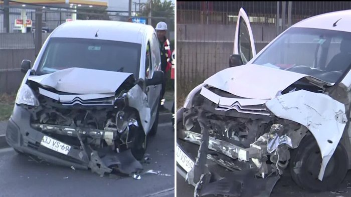 Renca: Encerrona frustrada a camión de empresa de alimentos terminó con múltiples disparos y un choque