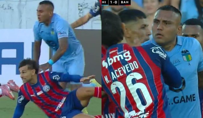 Se armó: Brutal patada a Juan Leiva provoca trifulca entre jugadores de O'Higgins y Bahía