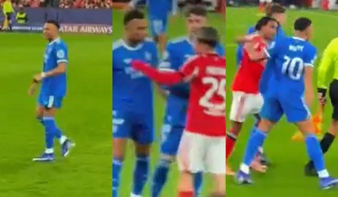 Gestos e insultos: El momento en que Mbappé fue a buscar a Prestianni tras cruce con Vinicius