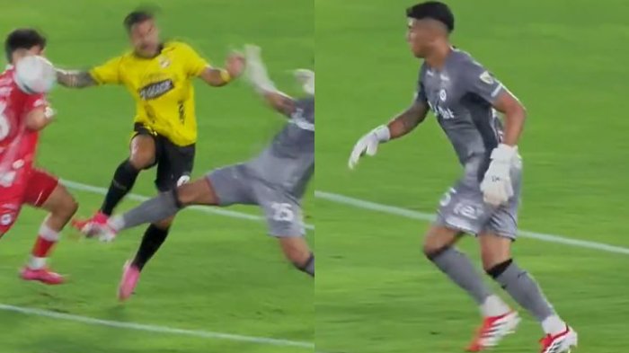 Se salvó: La arriesgada jugada de Brayan Cortés que pudo costarle caro a Argentinos Juniors