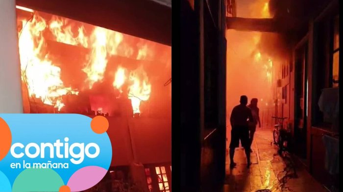 Video | Residentes evacuados del incendio en cité de Santiago revelaron imágenes del fuego en sus casas