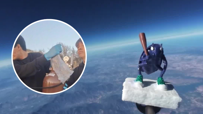 Hazaña estudiantil en Colina: jóvenes lanzan figura a la estratósfera con globo, helio y GPS