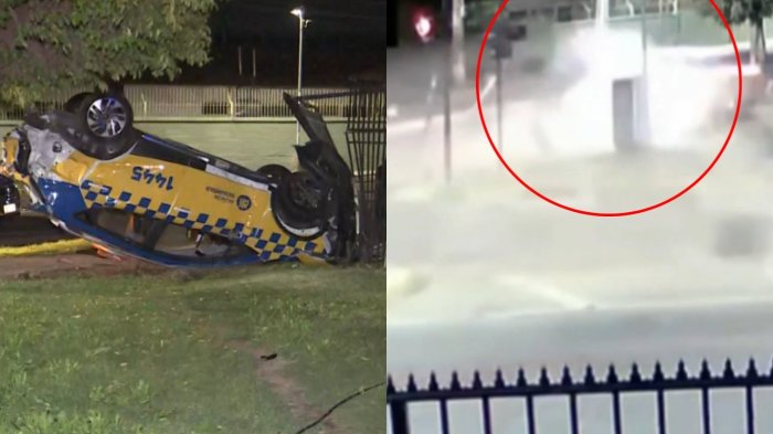 Persecución termina en accidente de tránsito en La Florida: Patrulla volcó y chocó con casa