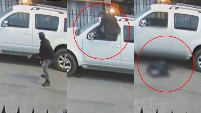 Cayó de cabeza al pavimento: Ladrón quedó en estado grave tras robar auto en Temuco