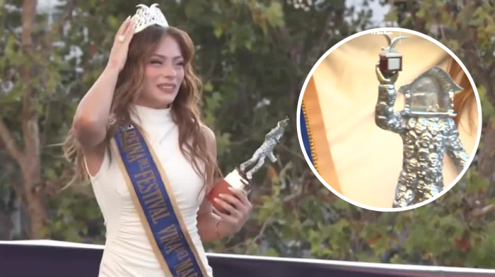 ¿Qué es eso? El inédito trofeo que le dieron a Skar Labra como Reina de Viña 2026