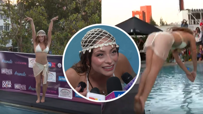 VIDEO | ¡La corona volvió a Chilevisión! Mira el piscinazo de Skar Labra como reina de Viña 2026