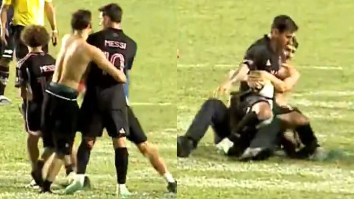 Inédito: Amistoso del Inter Miami terminó con Messi derribado por guardias de seguridad