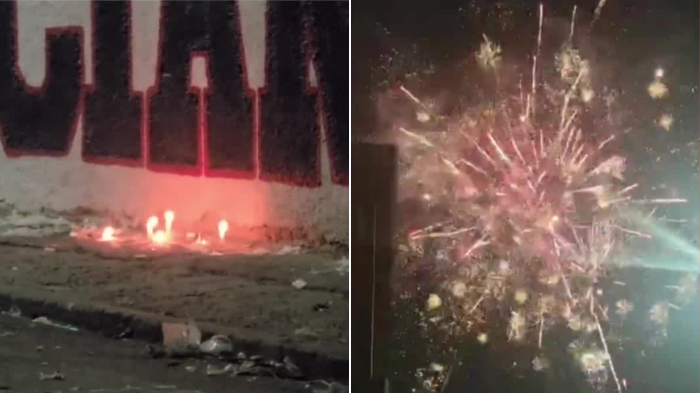 VIDEO | Gran cantidad de fuegos artificiales se lanzaron durante el velorio de hincha de Colo Colo asesinado en Pudahuel