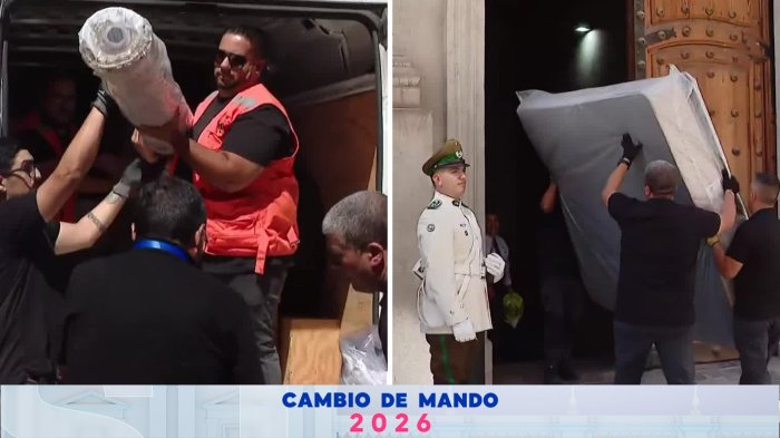 Entre colchones y sillas: Así trasladaron los muebles del presidente José Antonio Kast a La Moneda