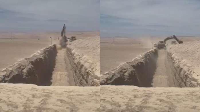 Video | Así es la zanja que se construye en el paso fronterizo de Chacalluta