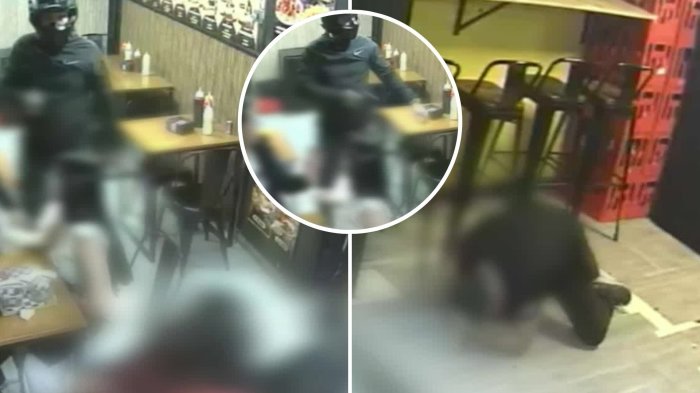 Estación Central: Revelan registros inéditos del momento exacto en que funcionario PDI frustró robo en local de comida