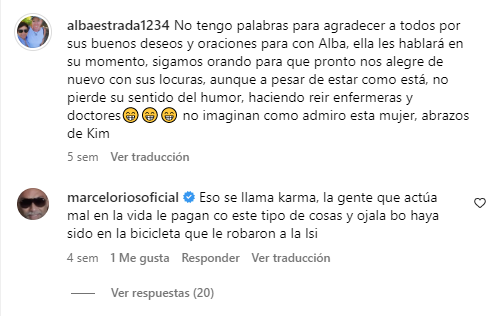El mensaje que dejó Chino Ríos a su ex niñera, Alba Estrada. Fuente: Instagram.