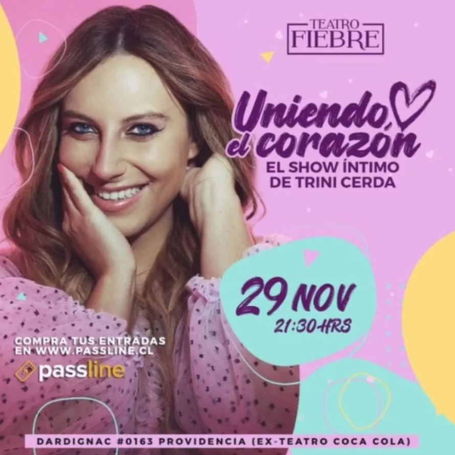Afiche promocional del show de Trinidad Cerda. Fuente: Instagram.