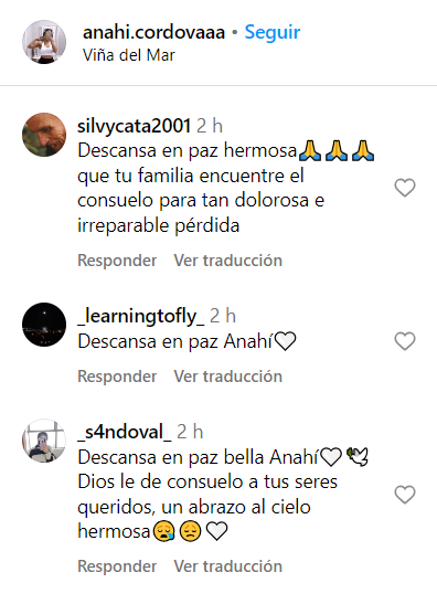Usuarios dejan sus condolencias en redes sociales de Anahí Espíndola
