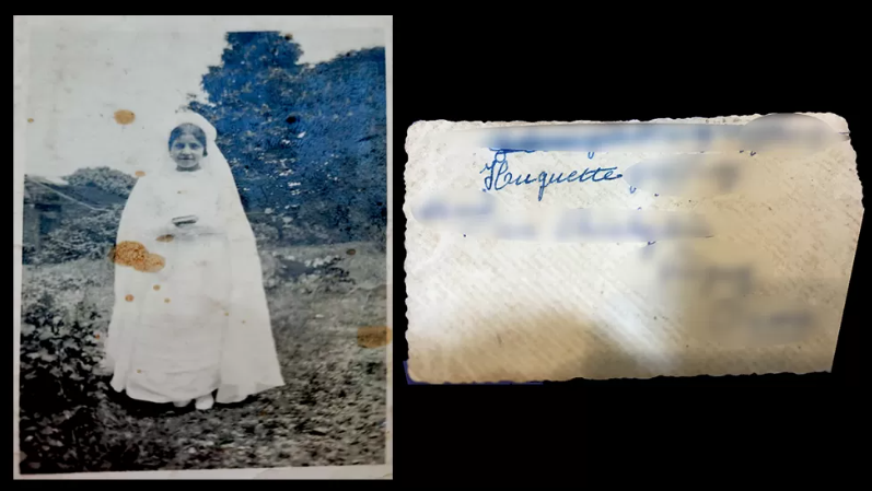 La foto de Huguette que Reg guardó en su cartera durante casi 80 años. Fuente: BBC.